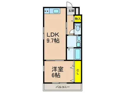 グランシャリオ招提(1LDK/3階)の間取り写真