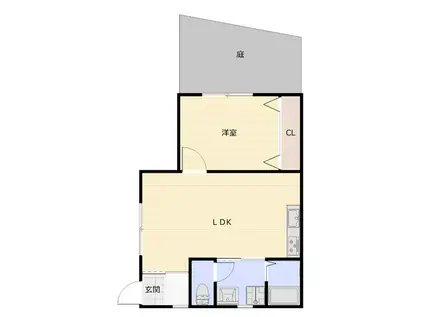 パームガーデン城北(1LDK/1階)の間取り写真