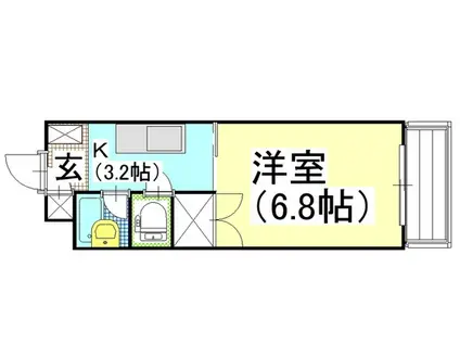 パークアベニュー伊島(1K/2階)の間取り写真