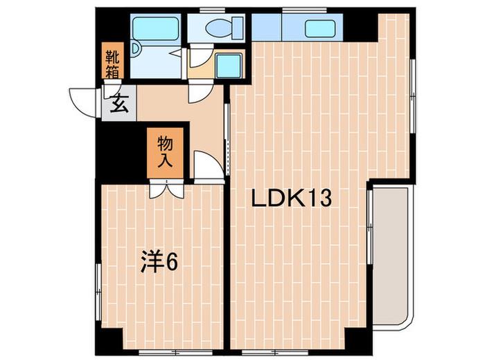 ソニア藤田(1LDK/3階)の間取り写真
