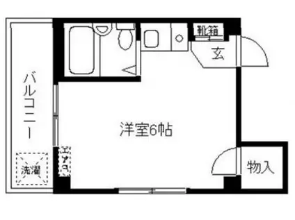 東マンション(ワンルーム/3階)の間取り写真
