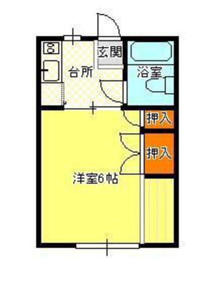 山田ハイツI(1K/1階)の間取り写真