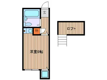 ヒルサイドテラス・マキ(ワンルーム/2階)の間取り写真