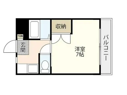 リトルハイム長岡60(1K/3階)の間取り写真