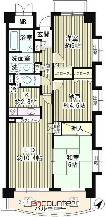クレール仙川 2階階 間取り