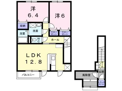 それいゆ(2LDK/2階)の間取り写真
