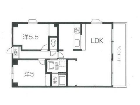 パインヒルコーナン(2LDK/1階)の間取り写真