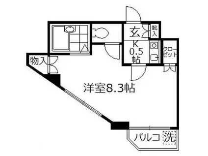 キャロル朝霞台(1K/1階)の間取り写真