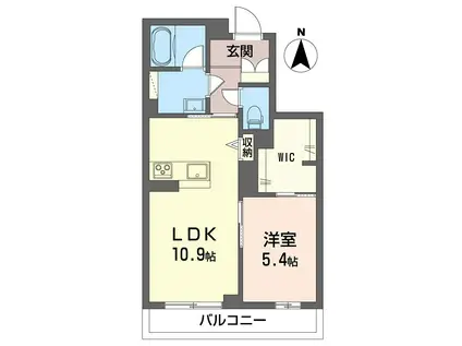 フォレストヴィラII(1LDK/2階)の間取り写真