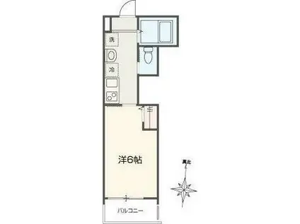 MELLAS元加治(1K/1階)の間取り写真