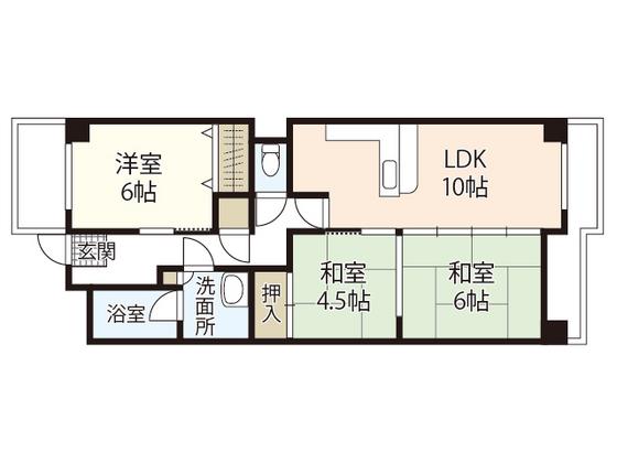 ライオンズマンション牛田東(3LDK/2階)の間取り写真