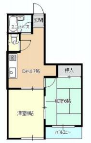 コーポ希望(2DK/2階)の間取り写真