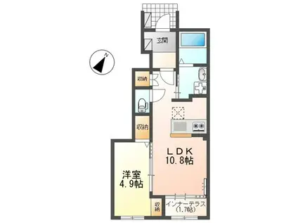 蔵子5丁目(1LDK/1階)の間取り写真
