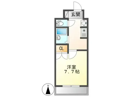 ペールTOKUZO(1K/2階)の間取り写真