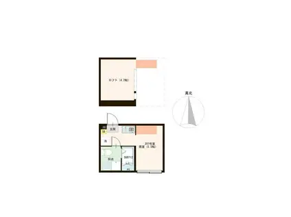 若宮二丁目3(ワンルーム/2階)の間取り写真