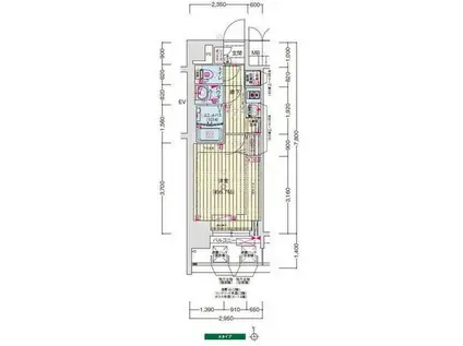 プレサンス葵デュリス(1K/3階)の間取り写真