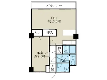 レジデンス近江(1LDK/4階)の間取り写真