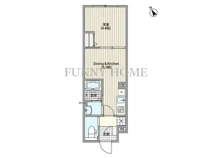 エルファーロ三軒茶屋VI(1DK/1階)の間取り写真