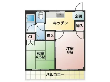 桂マンションI(2K/2階)の間取り写真