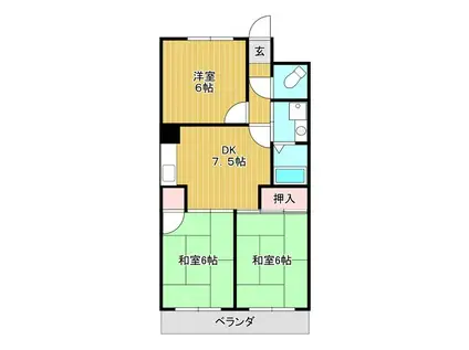 リアライズ若鶴(3LDK/6階)の間取り写真