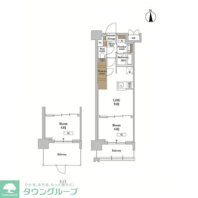 RJRプレシア蒲田(1LDK/5階)の間取り写真