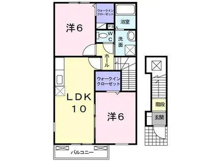 トキメック・ハイムA(2LDK/2階)の間取り写真