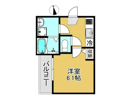 COLORS I(1K/1階)の間取り写真