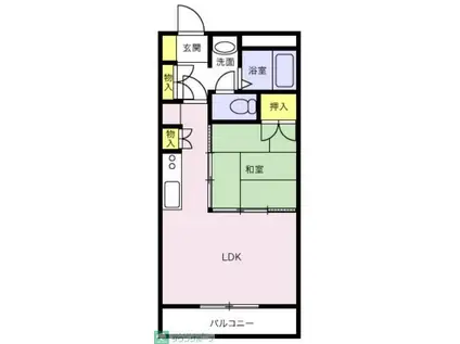 高砂ハイツ石原2(1LDK/1階)の間取り写真
