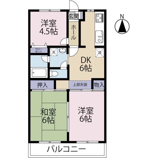 メゾンドパストラル壱番館(3DK/5階)の間取り写真