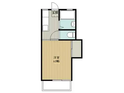 第二コーポ(1K/2階)の間取り写真