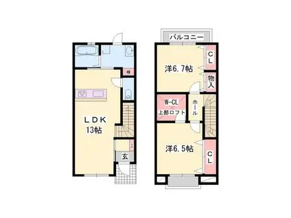 ルッソ スパジオB(2SLDK/1階)の間取り写真