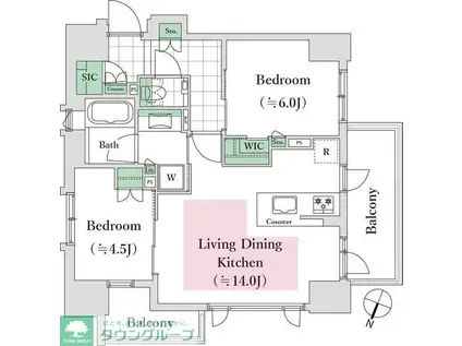 シティハウス南品川(2LDK/2階)の間取り写真