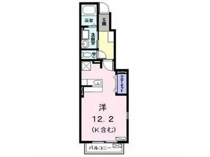 ペルペチュエル M(1K/1階)の間取り写真