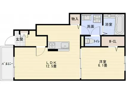 カルム メゾン(1LDK/2階)の間取り写真