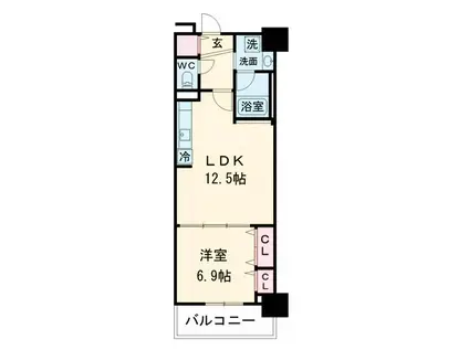 グランセジュール大国町(1LDK/7階)の間取り写真
