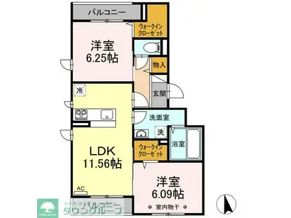 コンフォール長峰A棟 A棟(2LDK/3階)の間取り写真