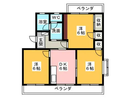 サンフラワーIII(3DK/3階)の間取り写真