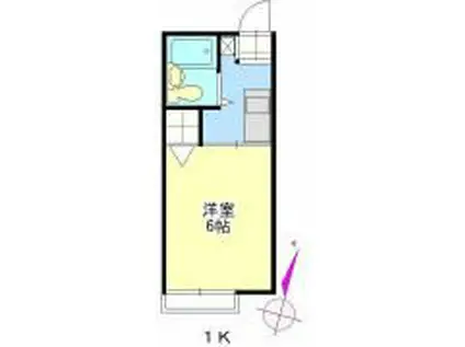 シティーハイムヨシダC(1K/1階)の間取り写真