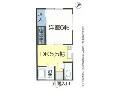 共栄荘(1DK/1階)の間取り写真