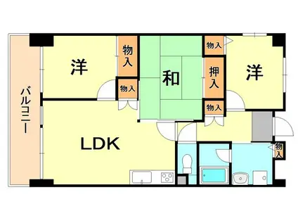 コリンデール(3LDK/2階)の間取り写真
