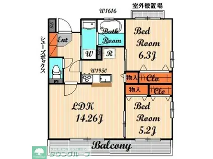 PUERTA SUR TOKIO(2LDK/2階)の間取り写真