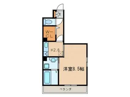 D-ROOM岩塚(1K/2階)の間取り写真