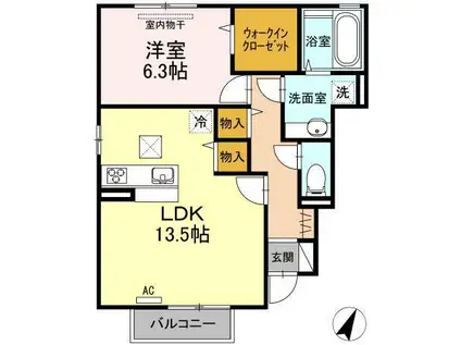 セントセシリア(1LDK/1階)の間取り写真