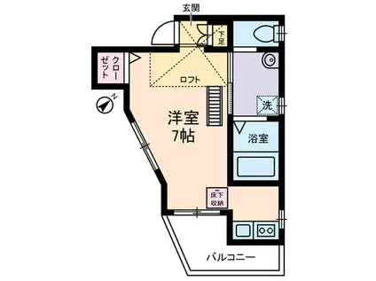 ウィンズ上永谷D(ワンルーム/2階)の間取り写真