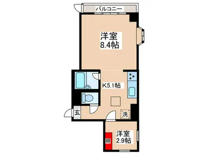 サンコーポ平家(2K/1階)の間取り写真