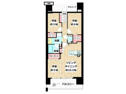 デュオヒルズ・ザ・グラン(3LDK/12階)の間取り写真