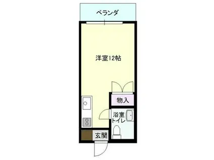 カーサヴェルディ(ワンルーム/6階)の間取り写真