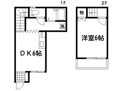 メゾネット吉野(1DK/1階)の間取り写真
