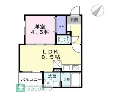 EIJU富士見台駅前(1LDK/1階)の間取り写真