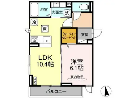 D PAINA 小机町(1LDK/1階)の間取り写真